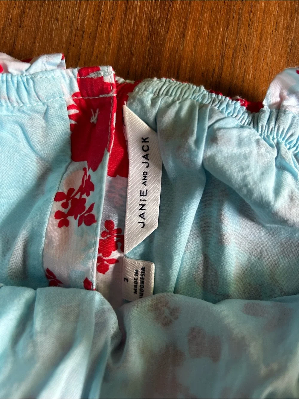 Janie and Jack Red Floral Ruffle Strap Romper Size 3T